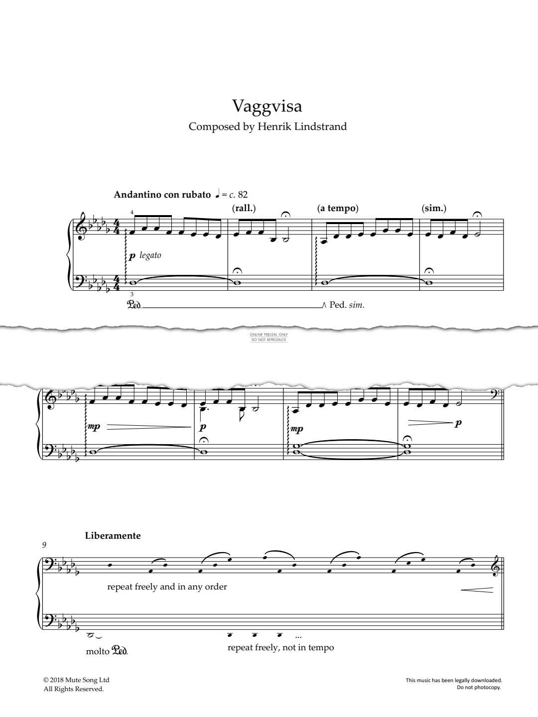 Produktgalerie: Seite 1 von 1 Vaggvisa, Henrik Lindstrand, Klavier