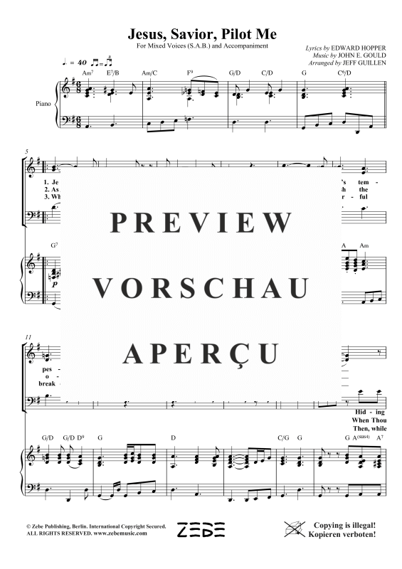 Produktgalerie: Seite 6 von 9 Jesus, Savior, Pilot Me, , Gemischter Chor SAB und Klavier