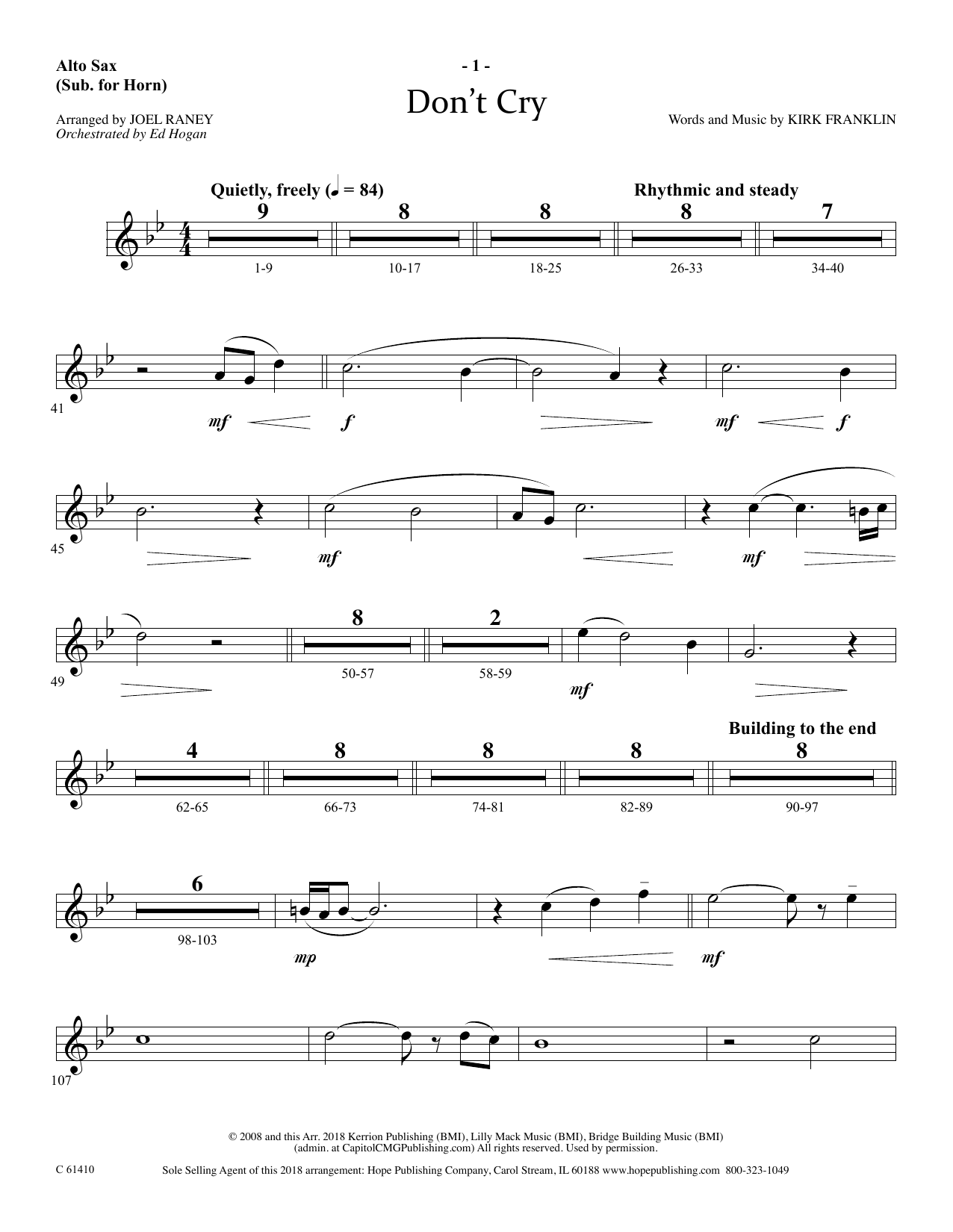 Produktbild zu: Don't Cry - Alto Sax (Horn sub.)