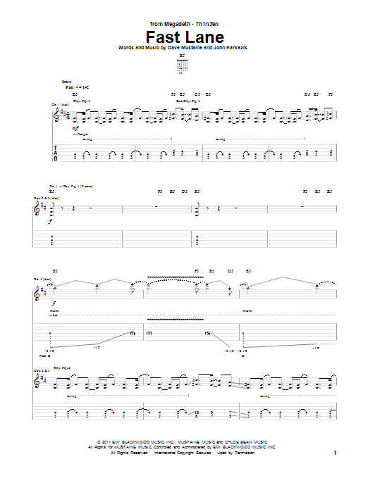 Product gallery: Page 1 of 1 Fast Lane, Megadeth