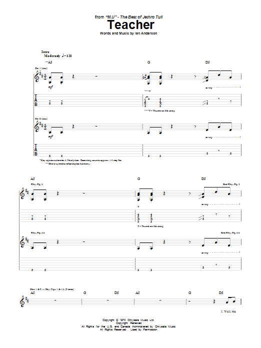 Produktgalerie: Seite 1 von 1 Teacher, Jethro Tull, Gitarre