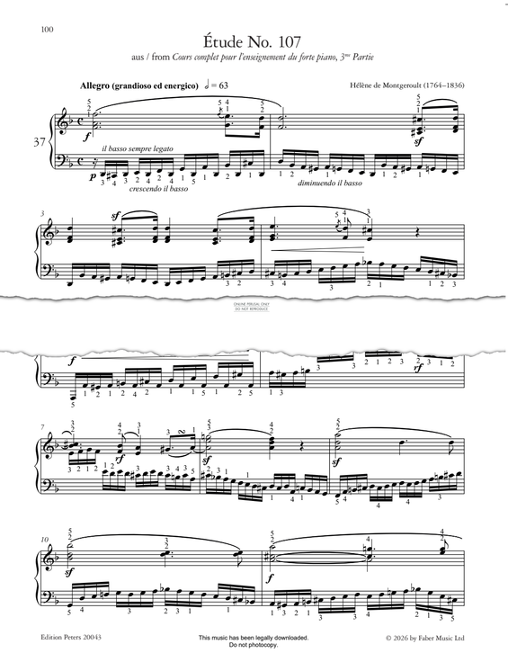 Produktgalerie: Seite 1 von 1 Étude No. 107, Hélène de Montgeroult, Klavier