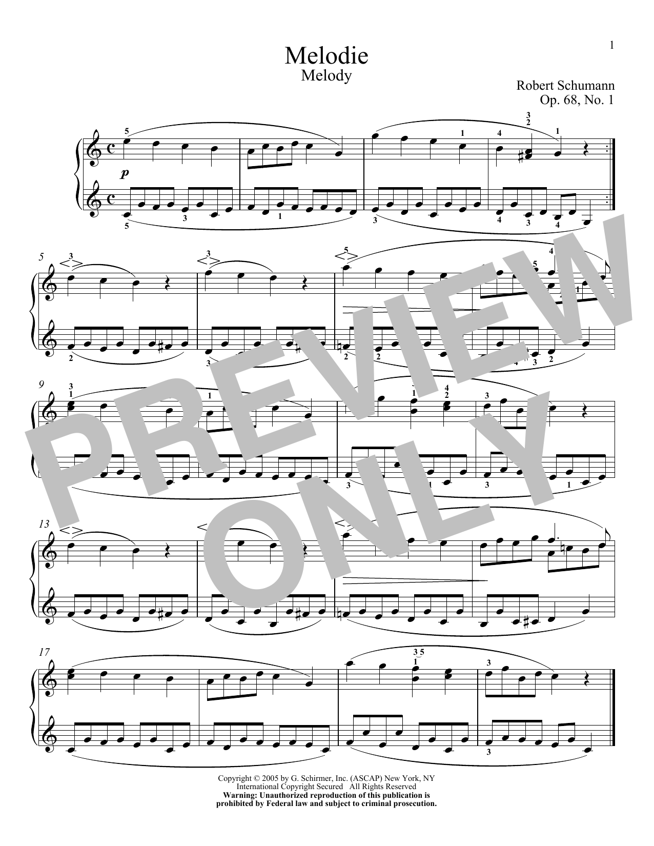 Product picture to: Melody, Op. 68, No. 1