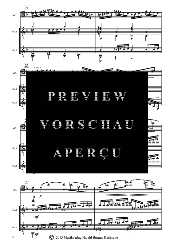 gallery: Prelude Opus 2 Nr.1, , Trio für 2 Gitarren und Violoncello