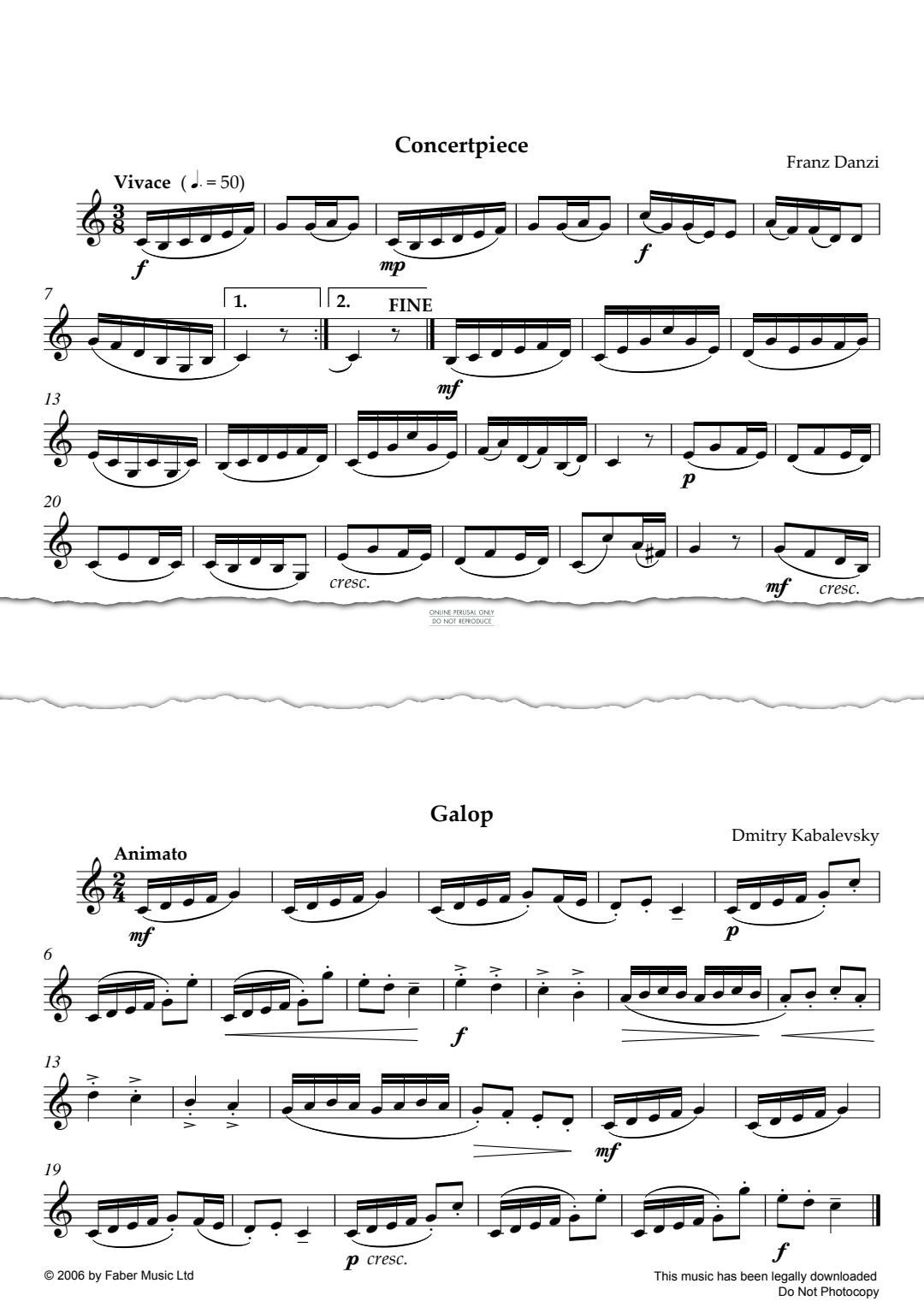 Product gallery: Page 1 of 1 Concertpiece/Galop, Franz Danzi
