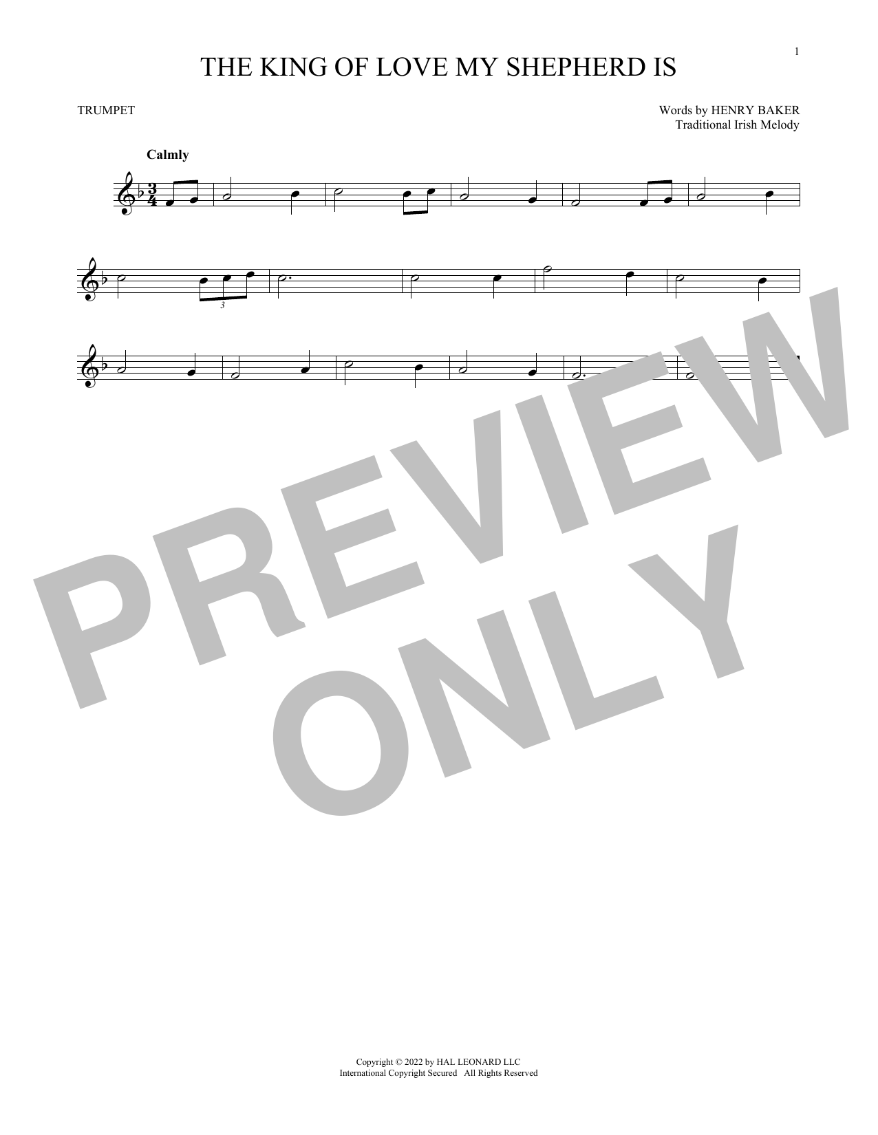 Produktgalerie: Seite 1 von 1 The King Of Love My Shepherd Is, Henry Williams Baker, Trompete