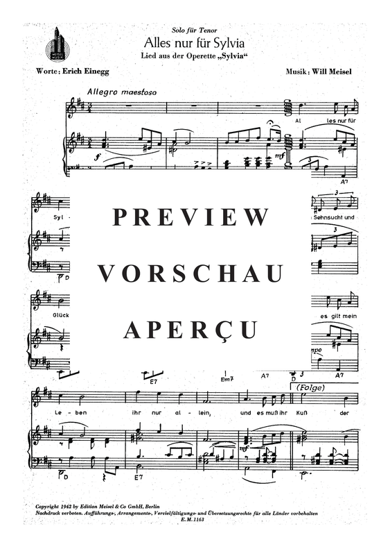 Produktgalerie: Seite 3 von 3 Alles nur für Sylvia, , Klavier und Gesang