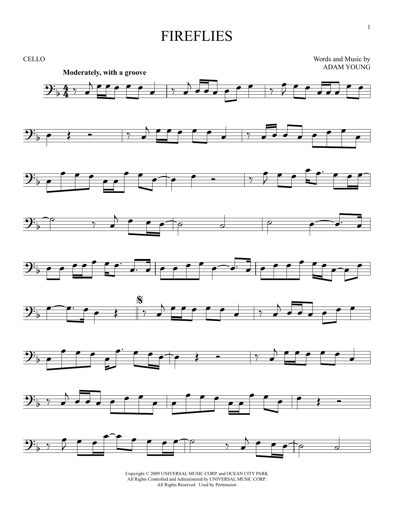 Produktgalerie: Seite 1 von 1 Fireflies, Owl City, Violoncello