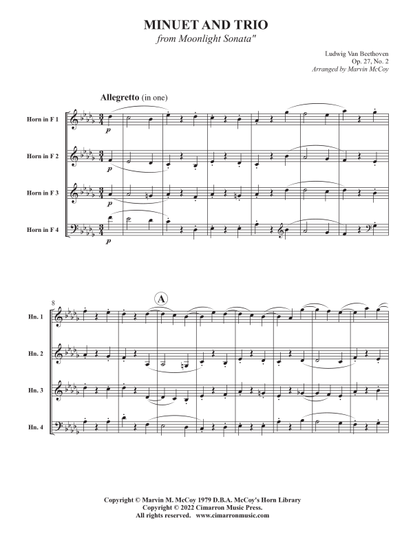 Product picture to: Minuet and Trio from Moonlight Sonata, Op. 27 No. 2Ludwig van Beethoven