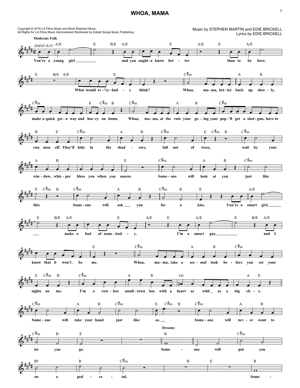 Produktbild zu: Whoa, Mama (from Bright Star)
