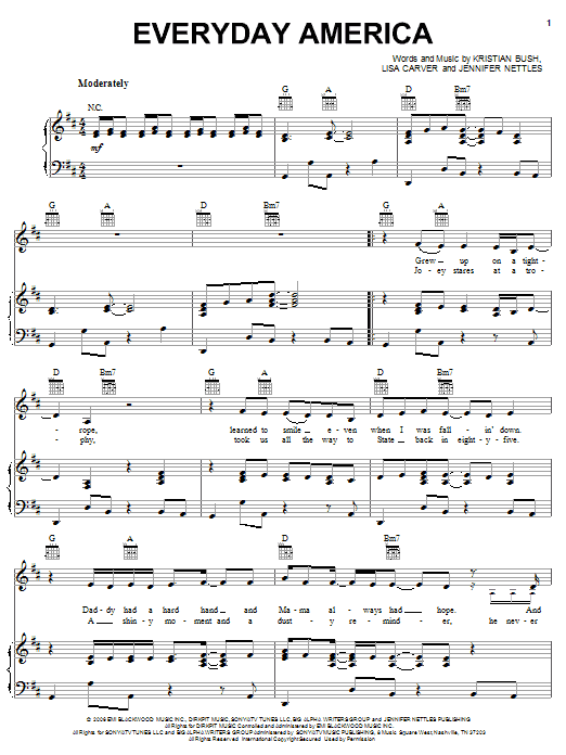 Produktgalerie: Seite 1 von 1 Everyday America, Sugarland, Gesang, Gitarre, Klavier