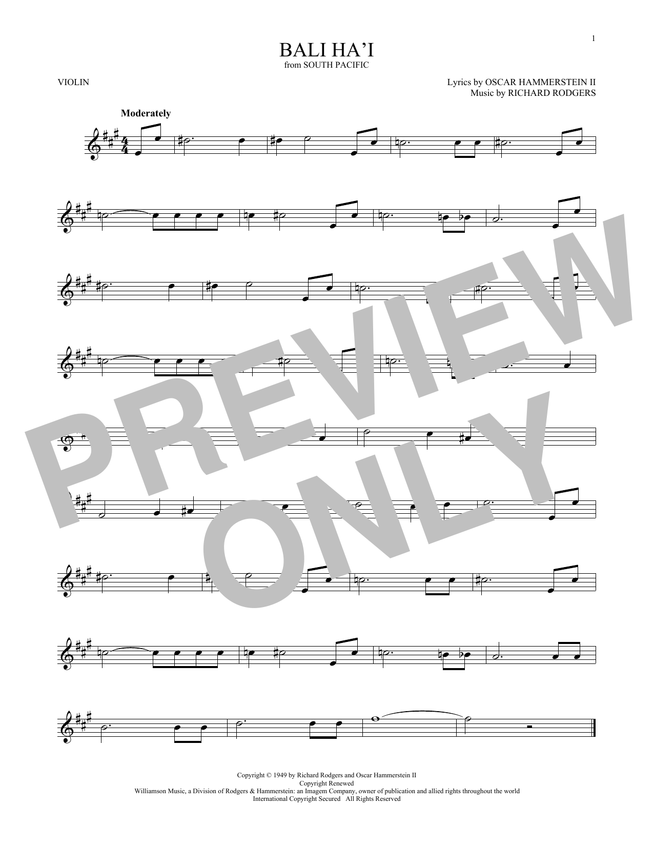 Product gallery: Page 1 of 1 Bali Ha'i, Rodgers & Hammerstein