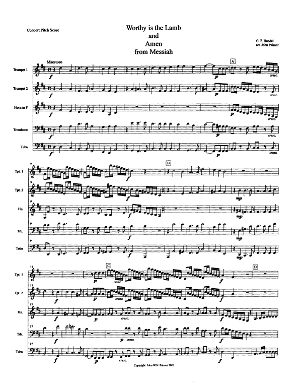 Produktgalerie: Seite 1 von 11 Worthy is the Lamb and Amen, , Blechbläser Quintett