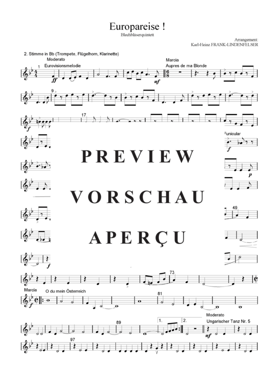 Produktgalerie: Seite 17 von 21 Europareise , Blasorchester Fatamo, (Blechbläser Quintett flexible Besetzung)