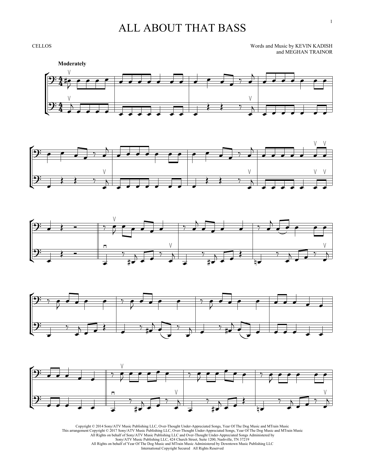 Produktgalerie: Seite 1 von 1 All About That Bass, Meghan Trainor, Violoncello