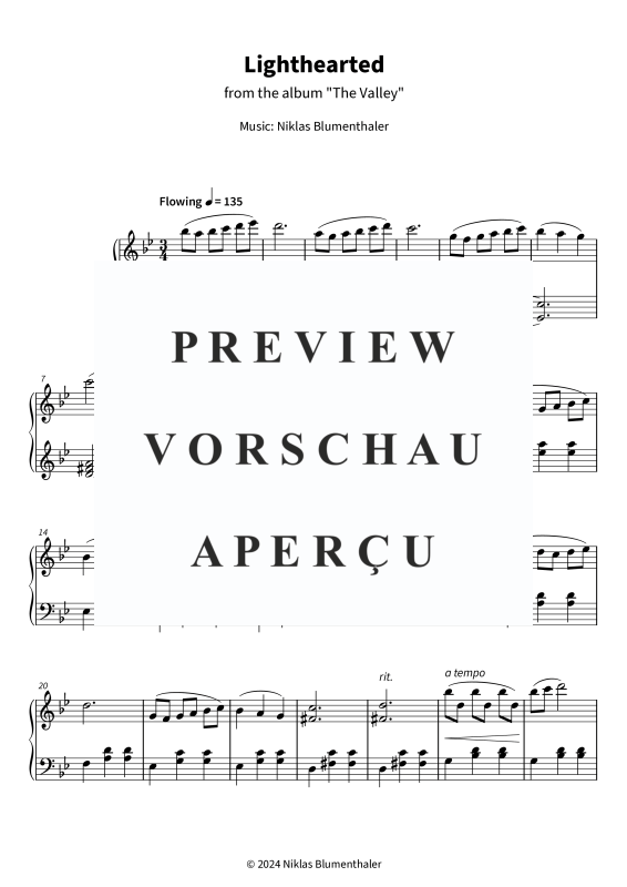gallery: Lighthearted - from the album The Valley, Niklas Blumenthaler, (Klavier Solo)