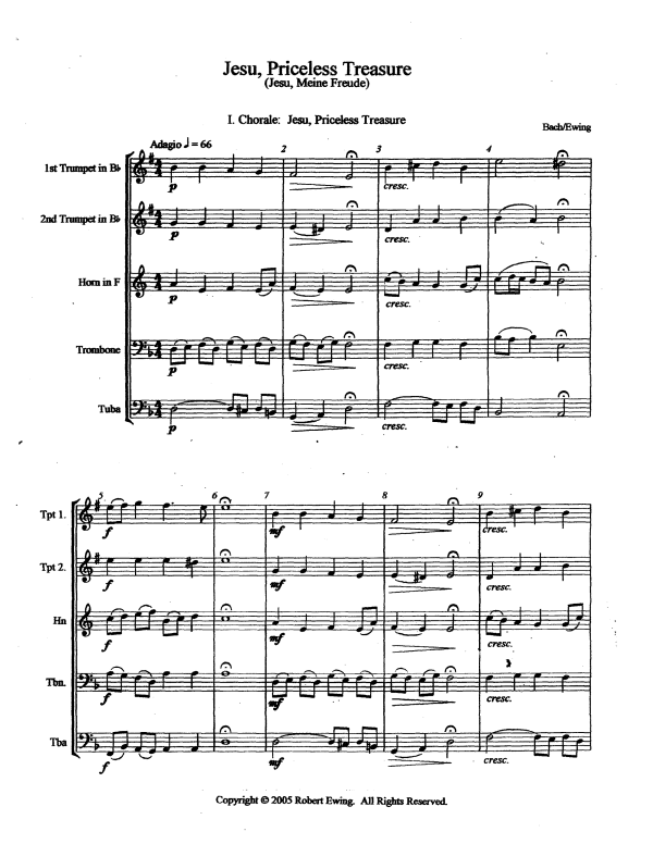 Produktgalerie: Seite 1 von 11 Jesu, Meine Freude, , Blechbläserquintett