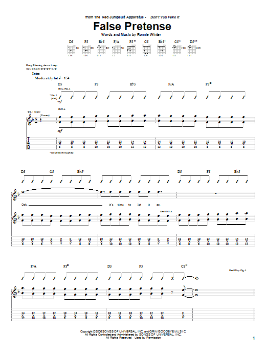 Product gallery: Page 1 of 1 False Pretense, The Red Jumpsuit Apparatus