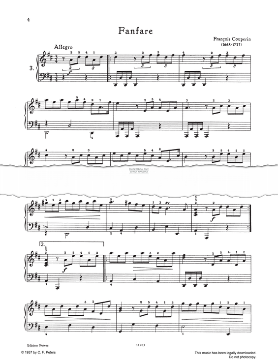 Produktgalerie: Seite 1 von 1 Fanfare D-major, Francois Couperin, Klavier