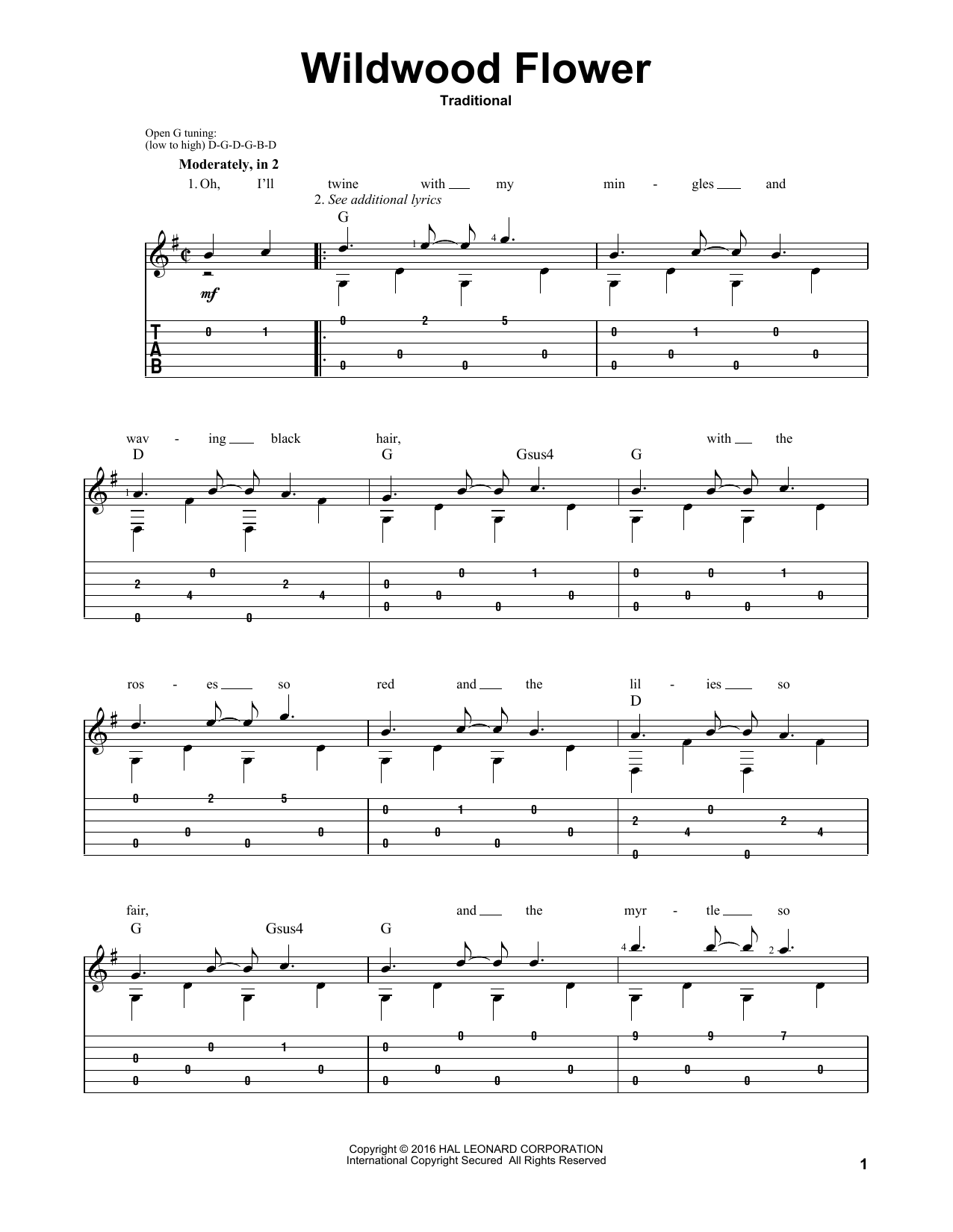 Produktgalerie: Seite 1 von 1 Wildwood Flower (arr. Mark Phillips), Traditional, Gitarre