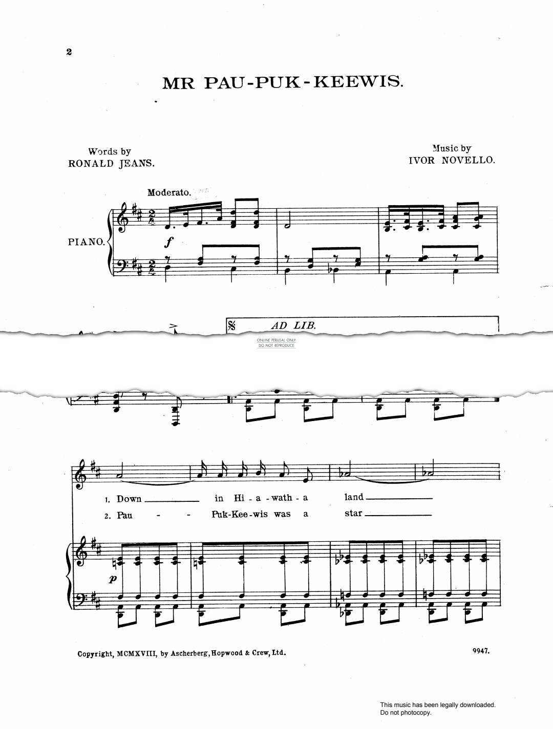 Produktbild zu: Mr Pau-Puk-Keewis (from 'Tabs')