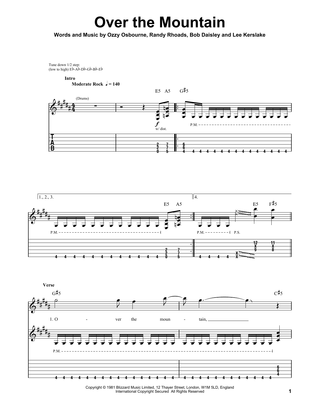 Produktgalerie: Seite 1 von 1 Over The Mountain, Ozzy Osbourne, Gitarre