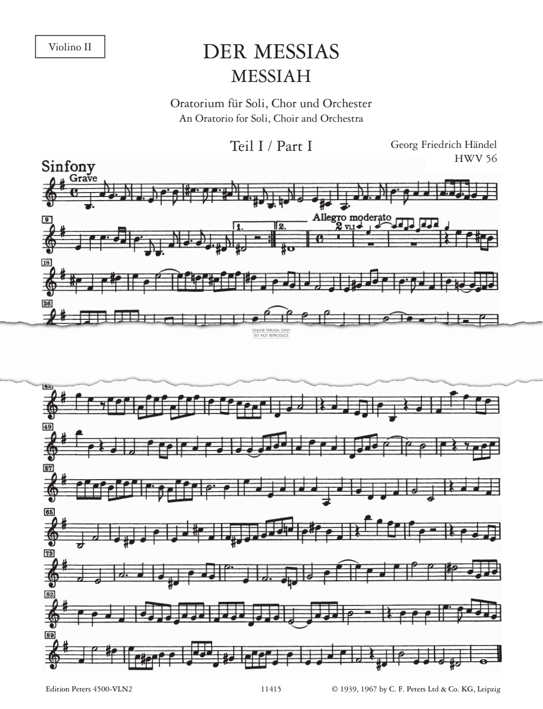 Product picture to: Messiah, HWV 56 (Violin II)