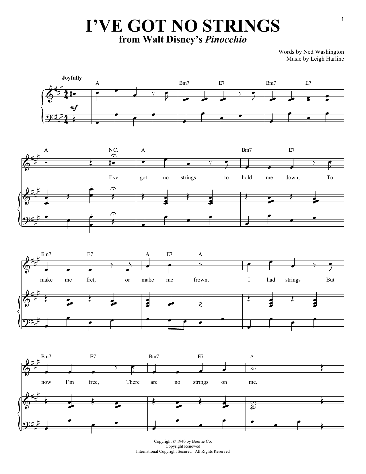 Produktbild zu: I've Got No Strings (from Pinocchio)
