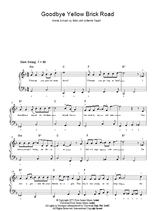 Produktbild zu: Goodbye Yellow Brick Road