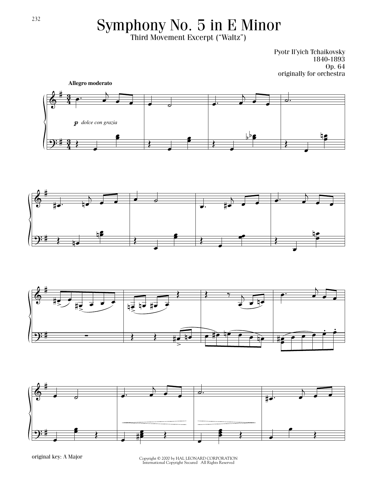 Produktbild zu: Symphony No. 5 In E Minor, Op. 64, Third Movement ("Waltz") Excerpt