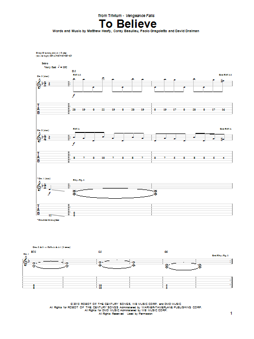 Produktgalerie: Seite 1 von 1 To Believe, Trivium, Gitarre