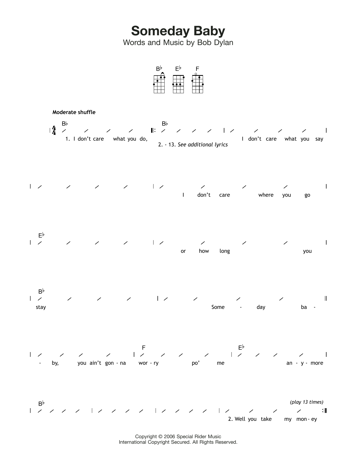 Product gallery: Page 1 of 1 Someday Baby, Bob Dylan