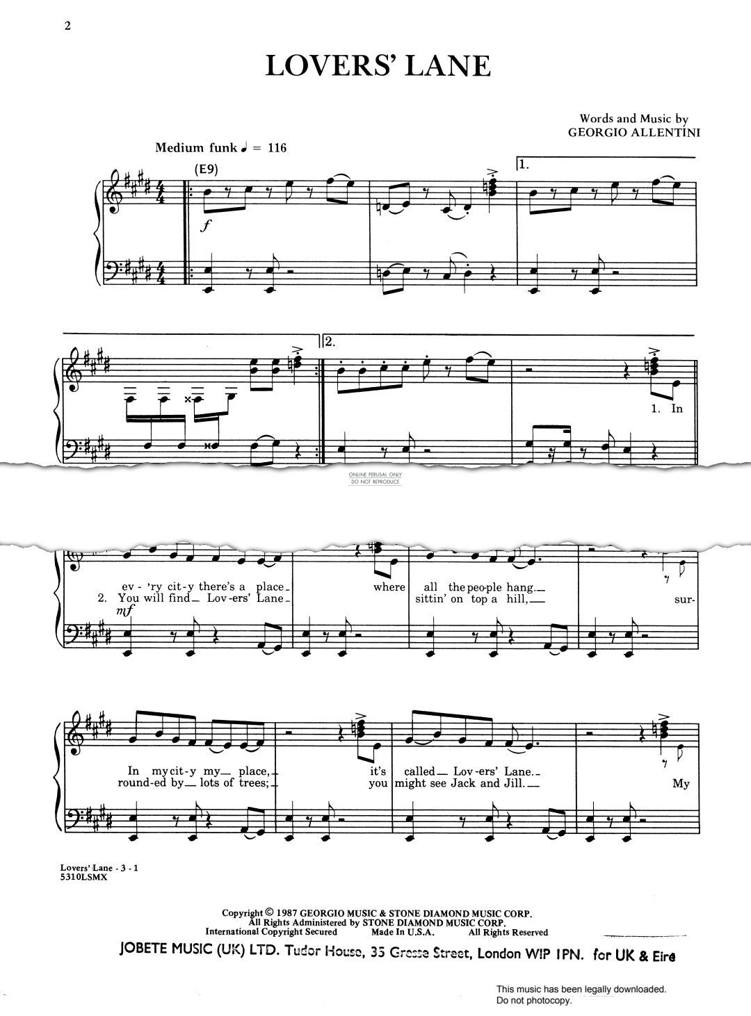 Produktbild zu: Lovers' Lane