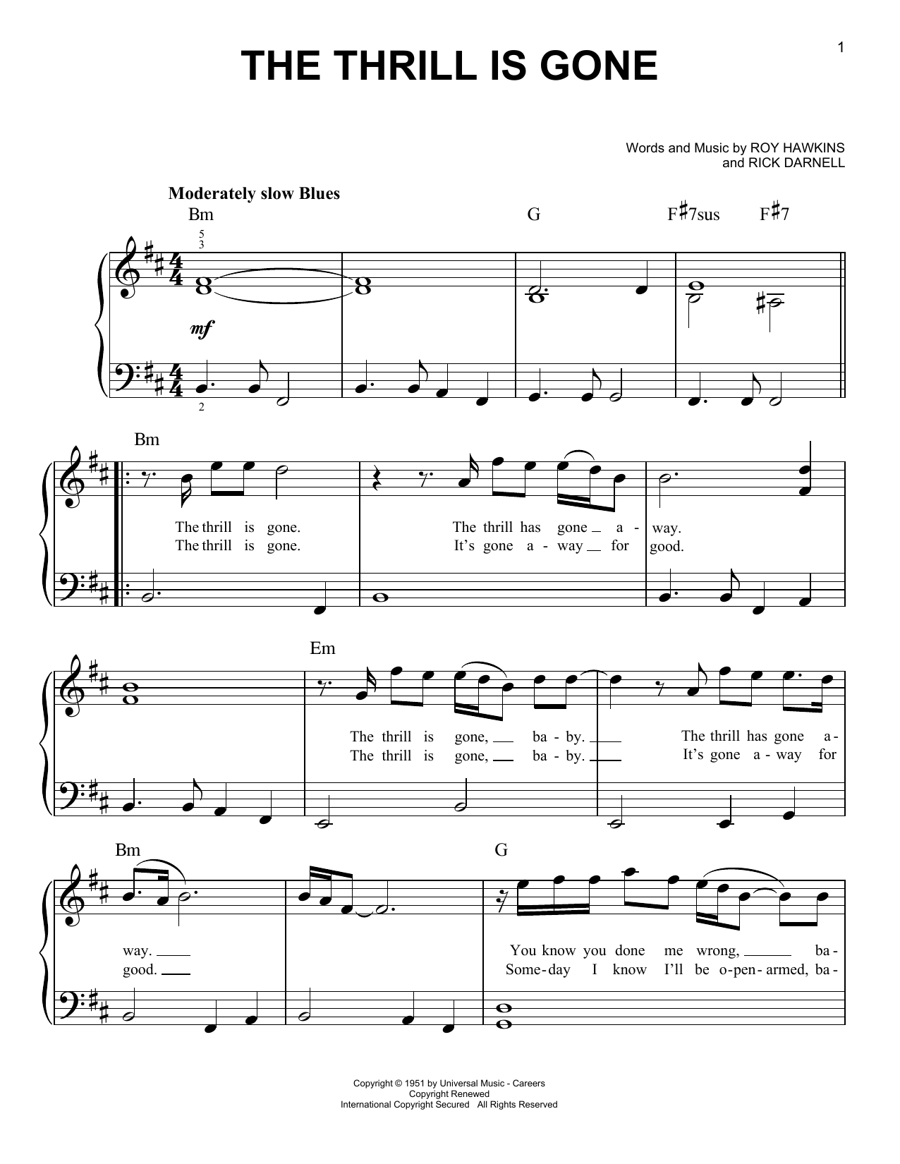 Produktgalerie: Seite 1 von 1 The Thrill Is Gone, B.B. King, Klavier