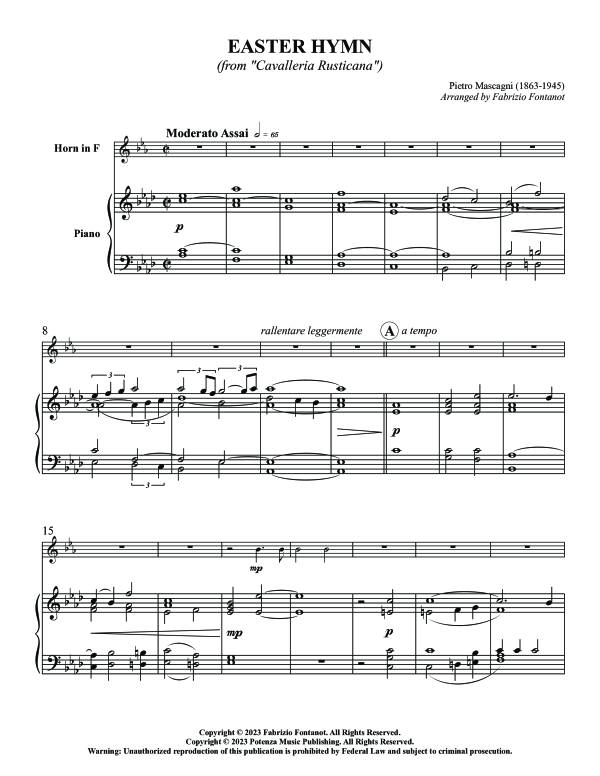 Produktgalerie: Seite 1 von 11 Easter Hymn, , (Horn in F und Klavier)