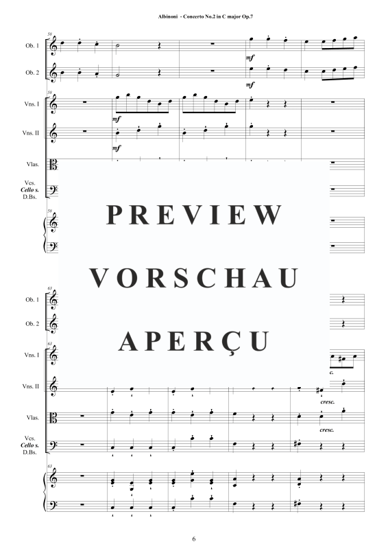 Product gallery: Page 7 of 11 Concerto No.2 in C-Dur Op.7, , 2 Solo Oboes, String Ensemble, and Harpsichord (Bc)
