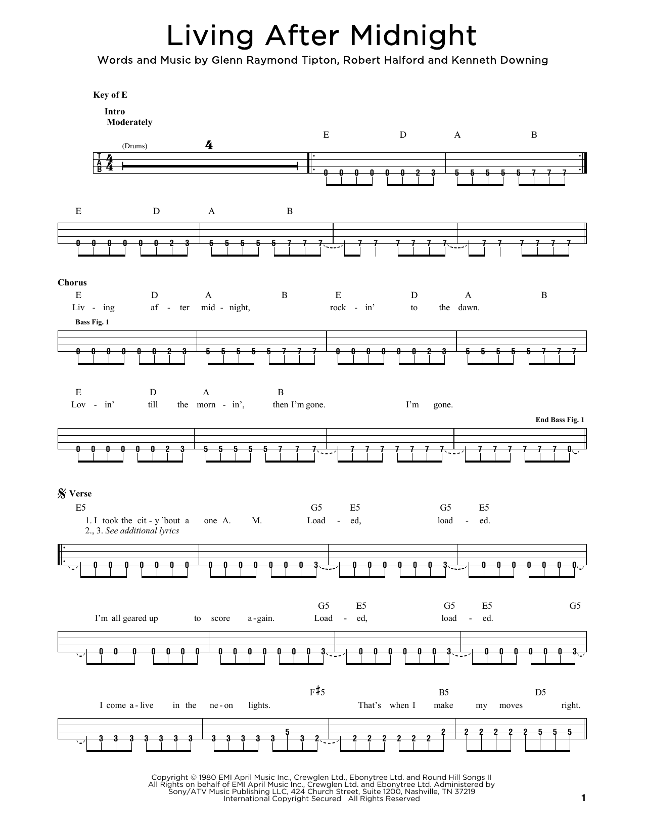 Produktgalerie: Seite 1 von 1 Living After Midnight, Judas Priest, E-Bass, Gitarre