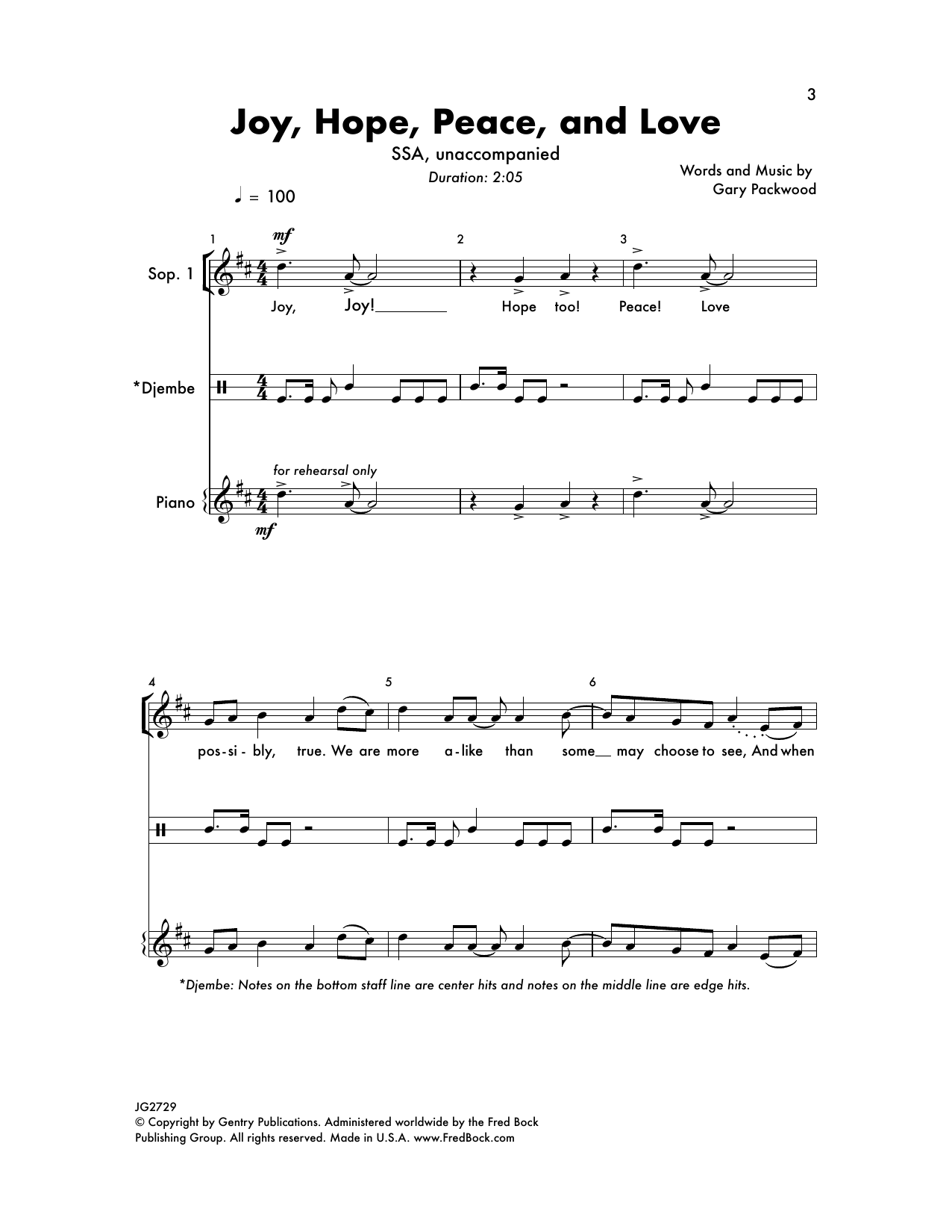 Produktgalerie: Seite 1 von 1 Joy, Hope, Peace, And Love, Gary Packwood, Chor