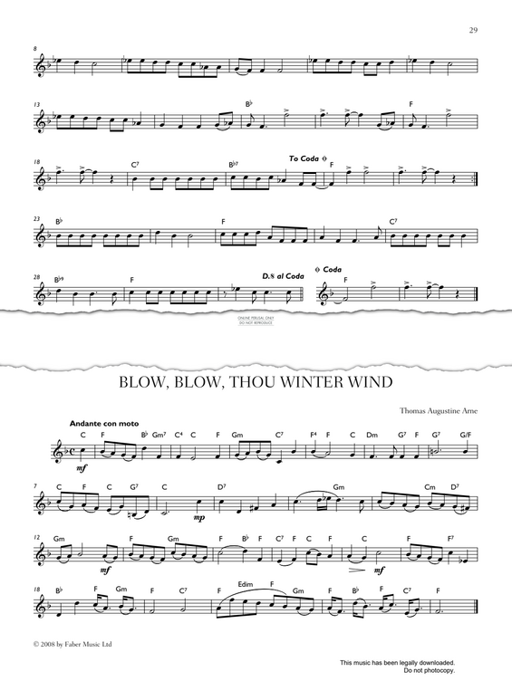 Produktgalerie: Seite 1 von 1 Blow, Blow Thou Winter Wind, Thomas Arne, Trompete