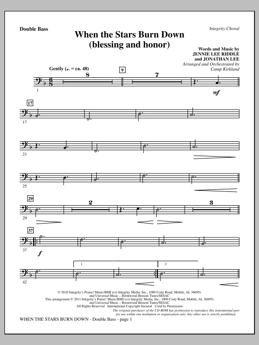 Produktgalerie: Seite 1 von 1 When The Stars Burn Down (Blessing And Honor) - Double Bass, Camp Kirkland, Chor