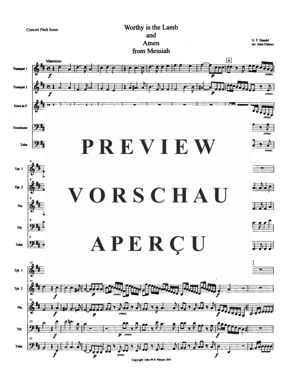 Produktgalerie: Seite 3 von 11 Worthy is the Lamb and Amen, , Blechbläser Quintett