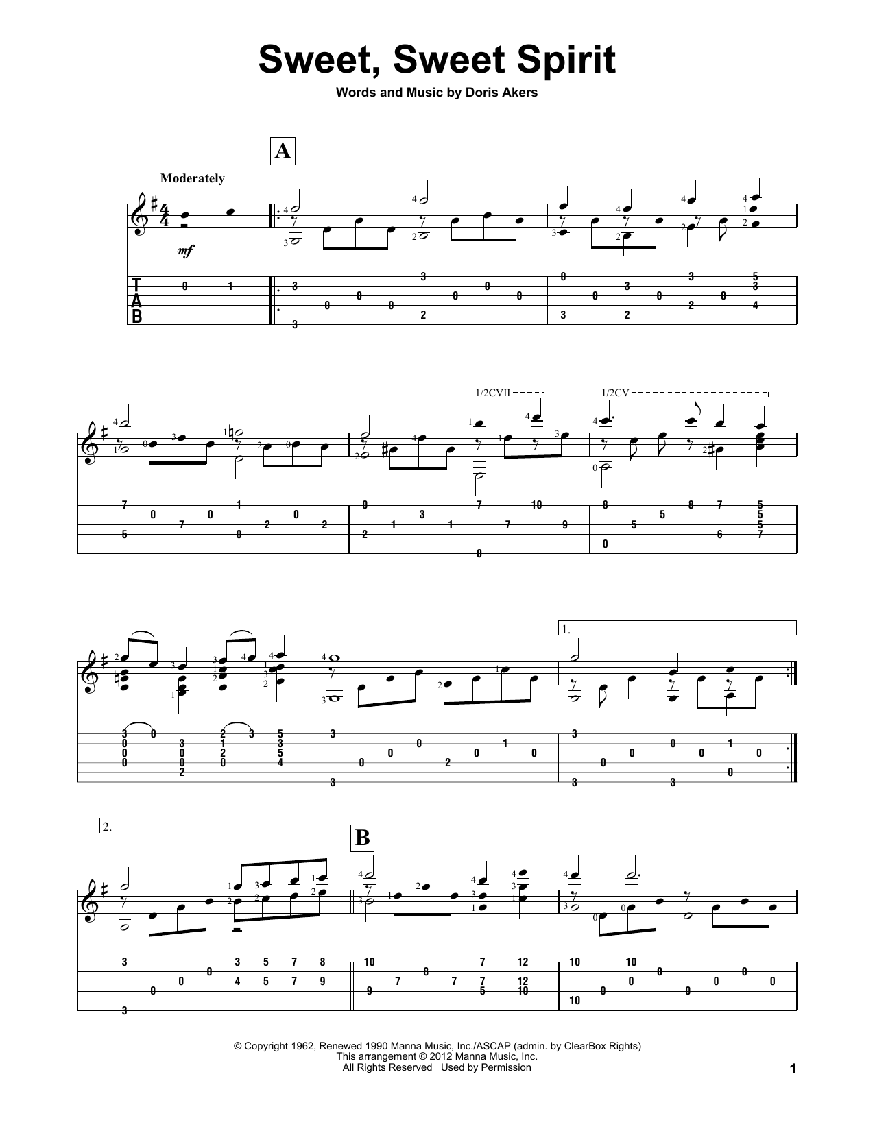 Produktgalerie: Seite 1 von 1 Sweet, Sweet Spirit, Doris Akers, Gitarre