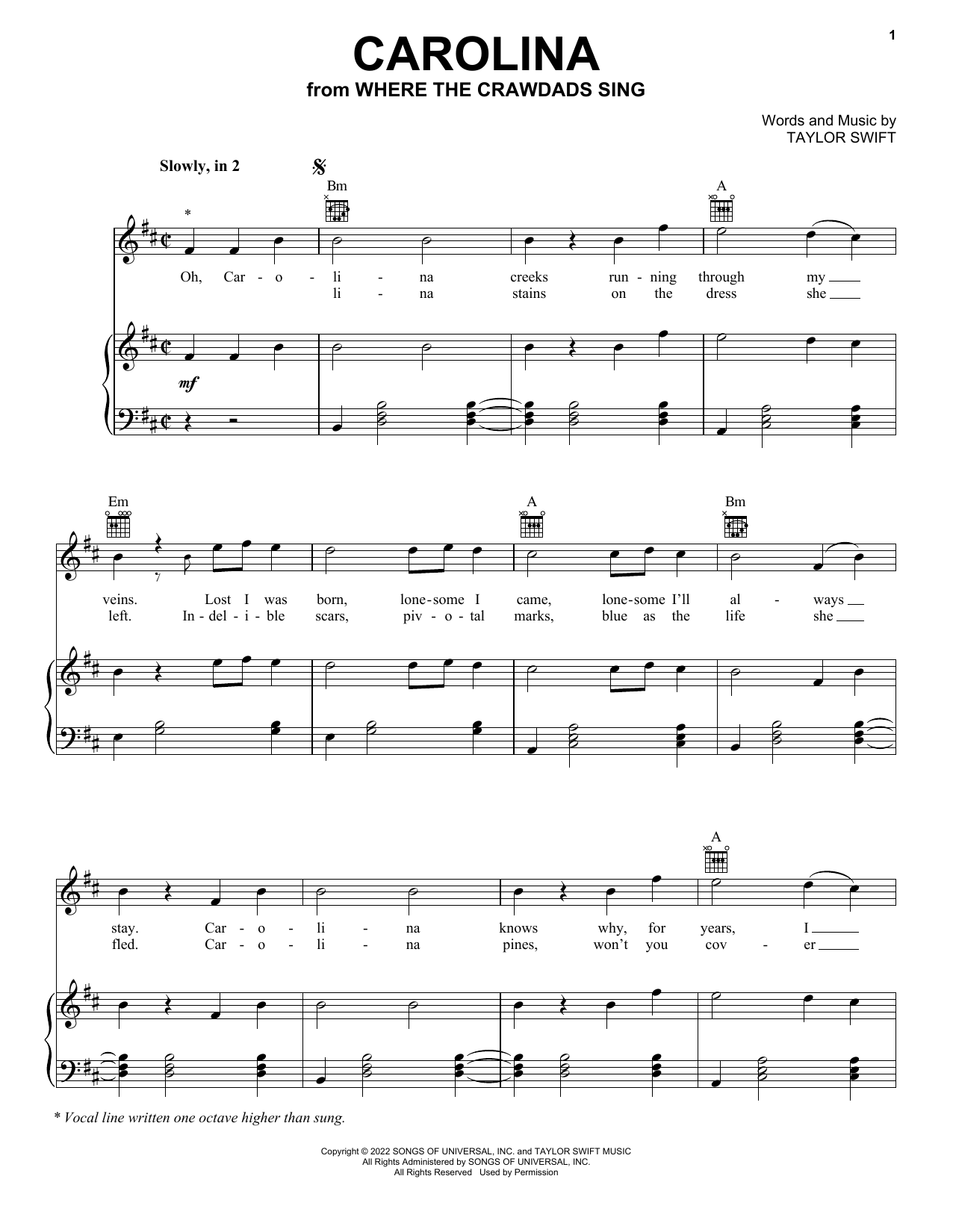 Produktbild zu: Carolina (from Where The Crawdads Sing)