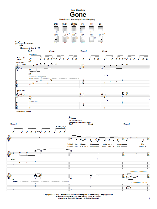 Product gallery: Page 1 of 1 Gone, Daughtry