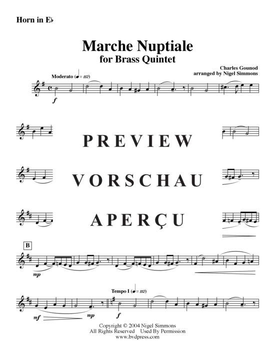 Produktgalerie: Seite 12 von 17 Marche Nuptiale , , (Blechbläserquintett)