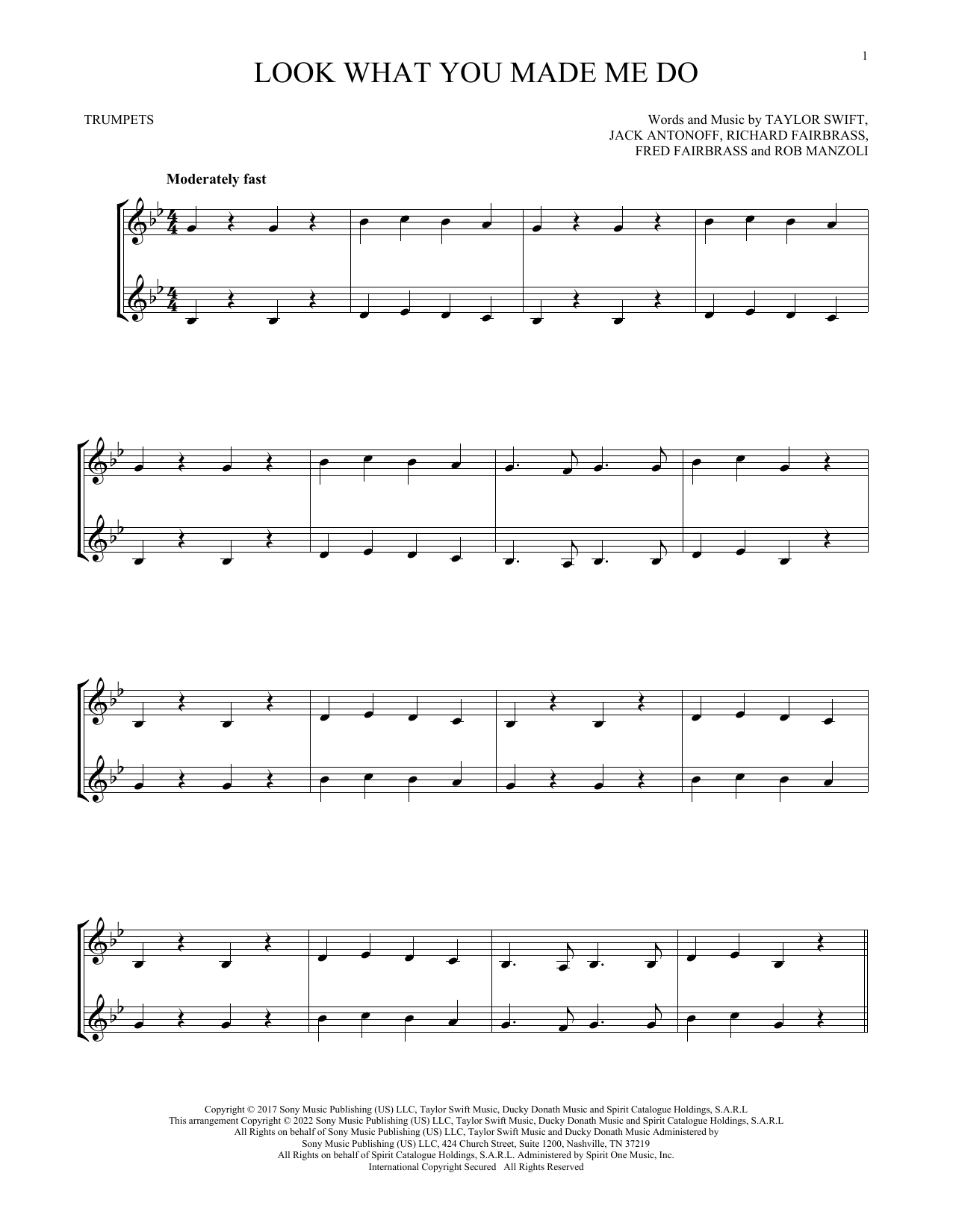 Produktgalerie: Seite 1 von 1 Look What You Made Me Do, Taylor Swift, Trompete