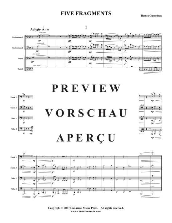 Product gallery: Page 2 of 21 Fünf Fragmente , , (Tuba Quartet: 2x Baritone, 2xTuba)