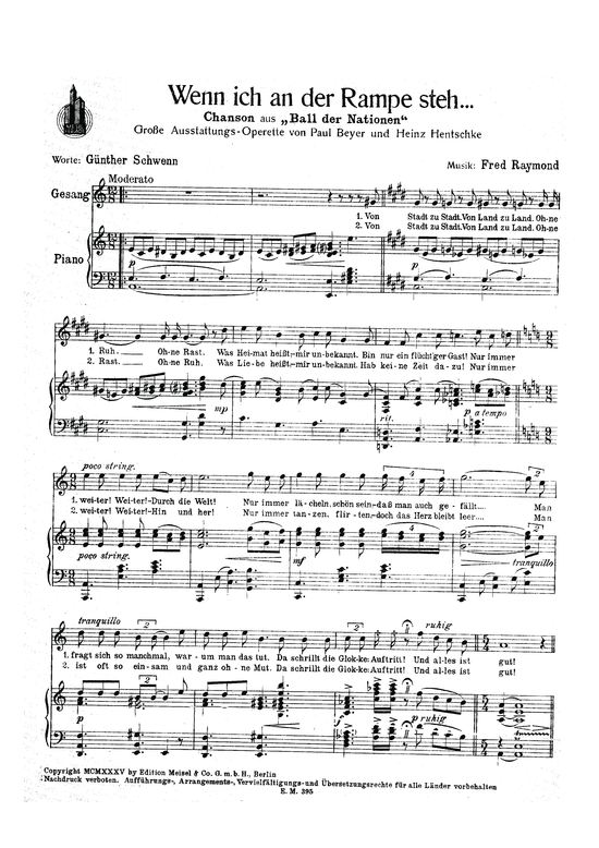 Produktbild zu: Wenn ich an der Rampe stehaus: Ball der Nationen (Operette)