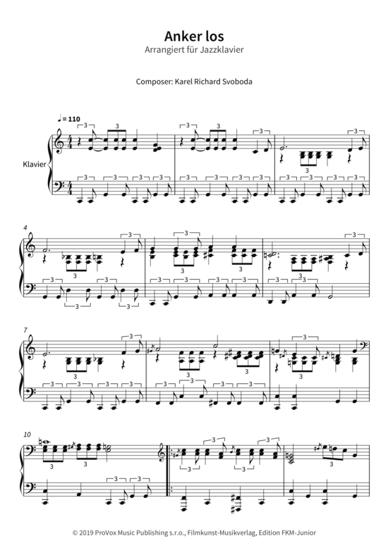 Produktbild zu: Anker los - Arrangiert für Jazzklavier Karel Richard Svoboda