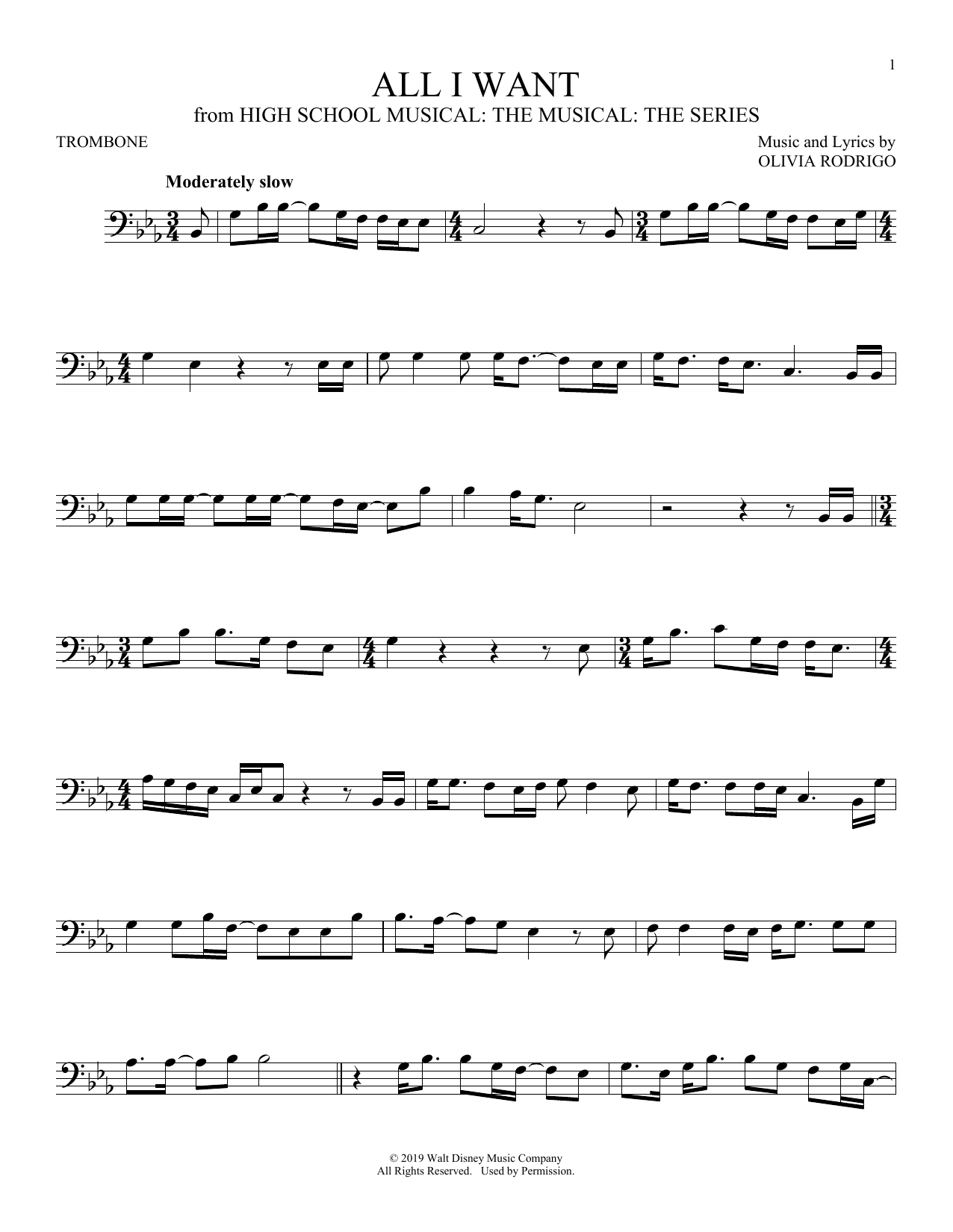 Product gallery: Page 1 of 1 All I Want (from High School Musical: The Musical: The Series), Olivia Rodrigo